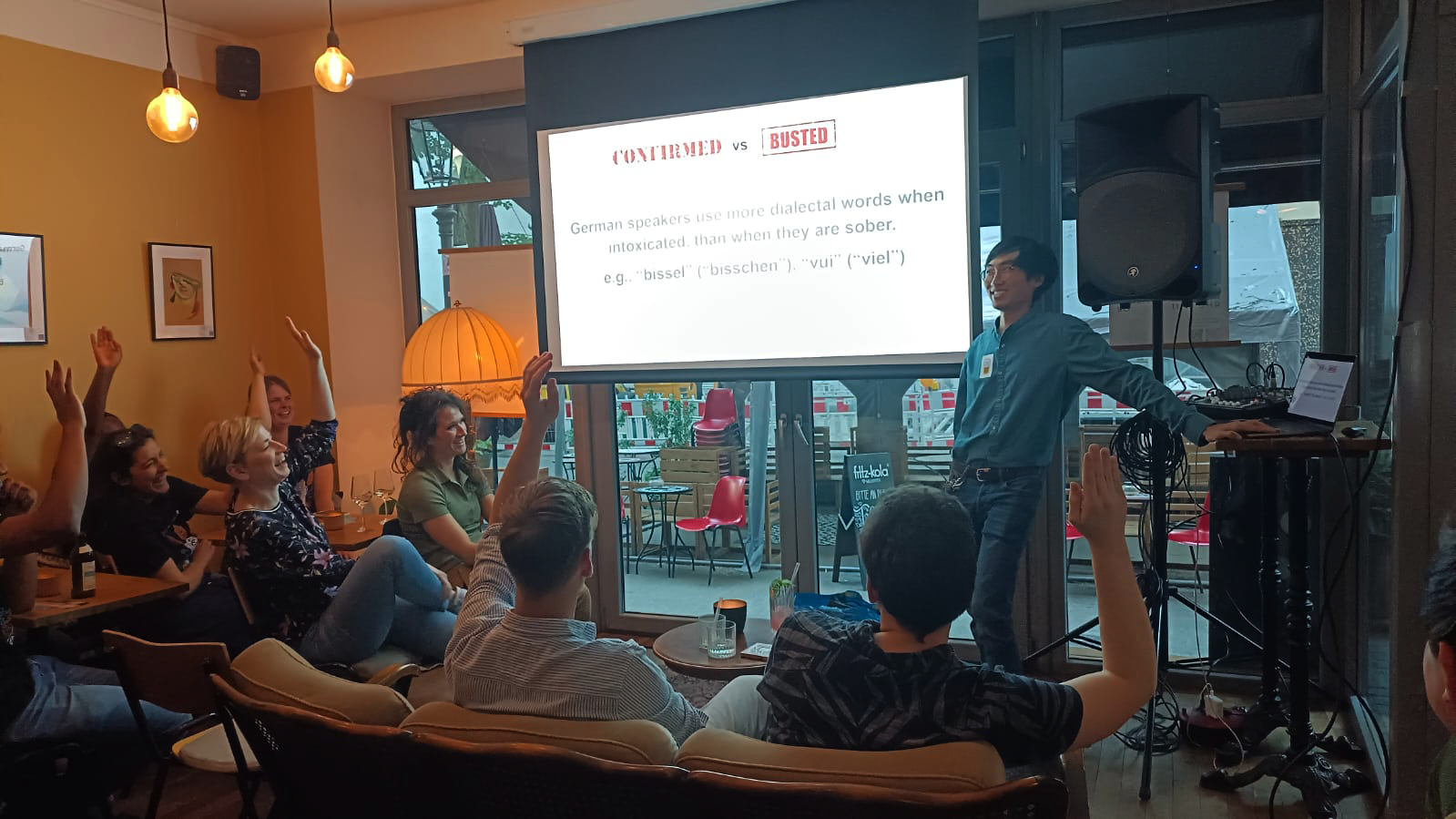 Kevin Tang at the Pint of Science Event.